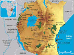 S.S.T/P/5: LOCATION OF UGANDA ON THE MAP OF EAST AFRICA