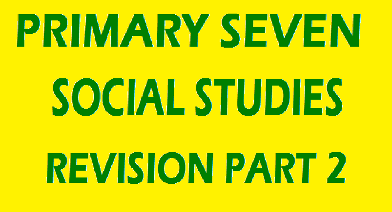 PRIMARY SEVEN REVISION QUESTIONS SOCIAL STUDIES PT2