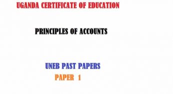 UGANDA CERTIFICATE OF EDUCATION PRINCIPLES OF ACCOUNTS PAPER 1 UNEB PAST PAPERS