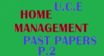 UGANDA CERTIFICATE OF EDUCATION HOME MANAGEMENT PAPER TWO PAST PAPERS