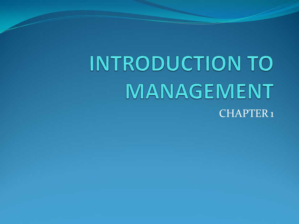 Introduction to Management