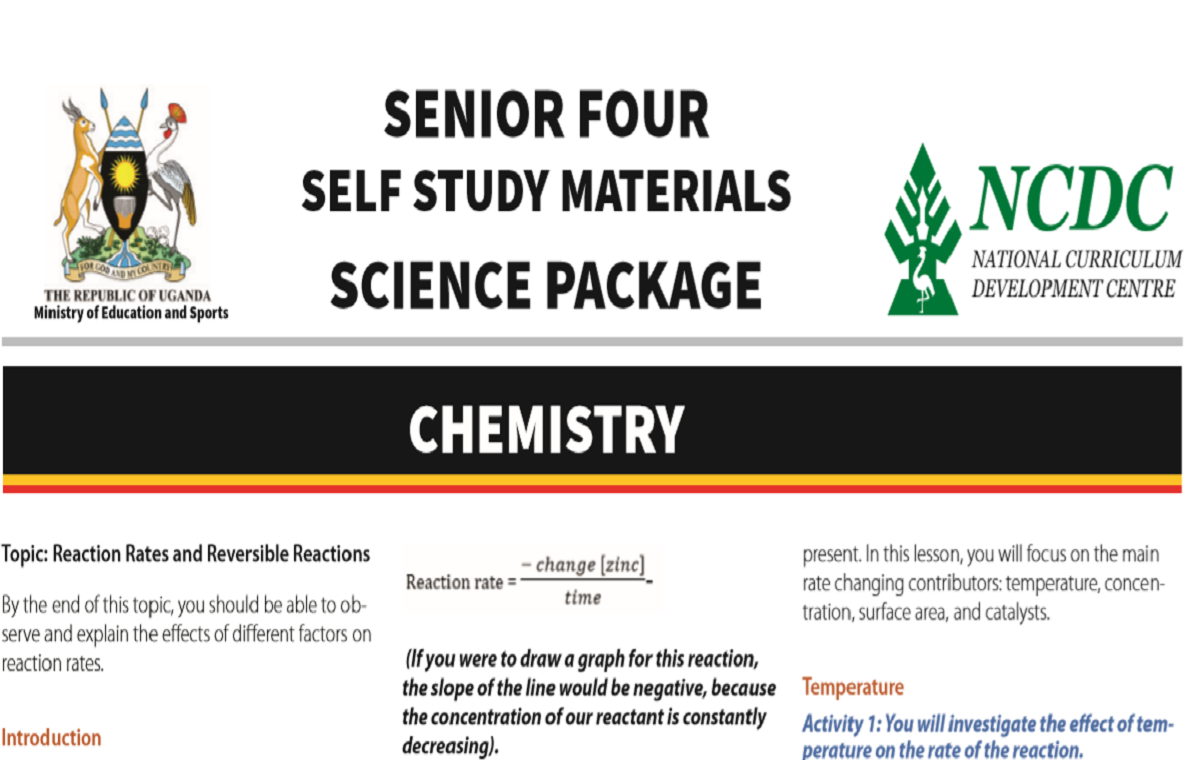 MINISTRY OF EDUCATION AND SPORTS/NCDC, SENIOR FOUR SELF STUDY MATERIALS SCIENCE PACKAGE 13