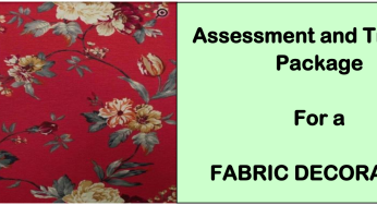 DIT-ASSESSMENT AND TRAINING PACKAGE FOR A FABRIC DECORATOR